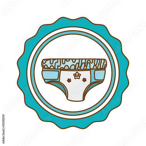 diaper baby shower related emblem image vector illustration design 