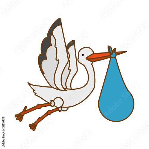 crane baby shower related icon image vector illustration design 