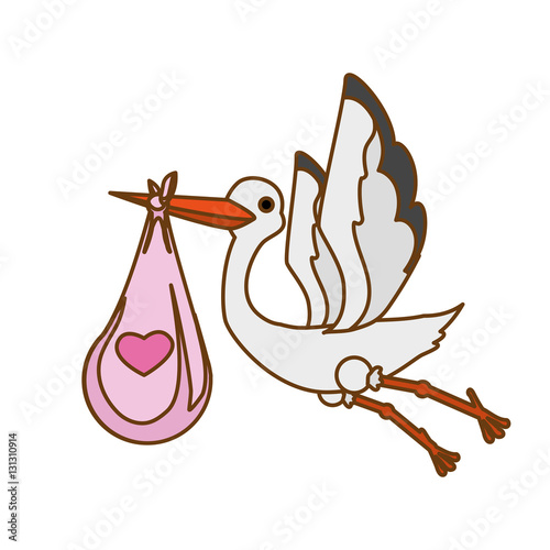crane baby shower related icon image vector illustration design 