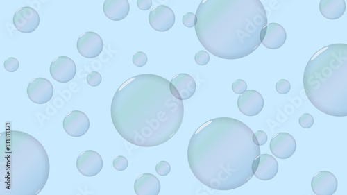Vector illustration. Soap bubbles on a light blue background.