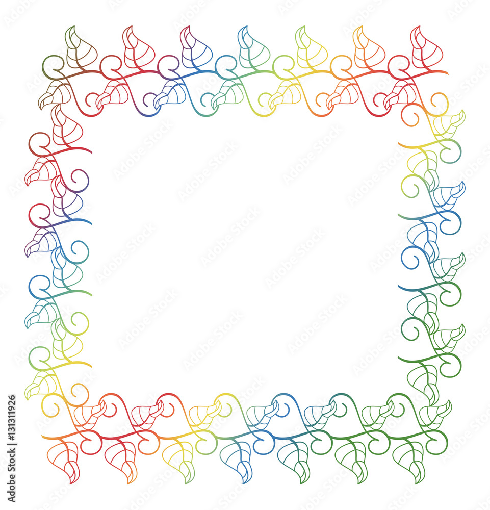 Abstract silhouette floral frame. Abstract silhouette floral frame.