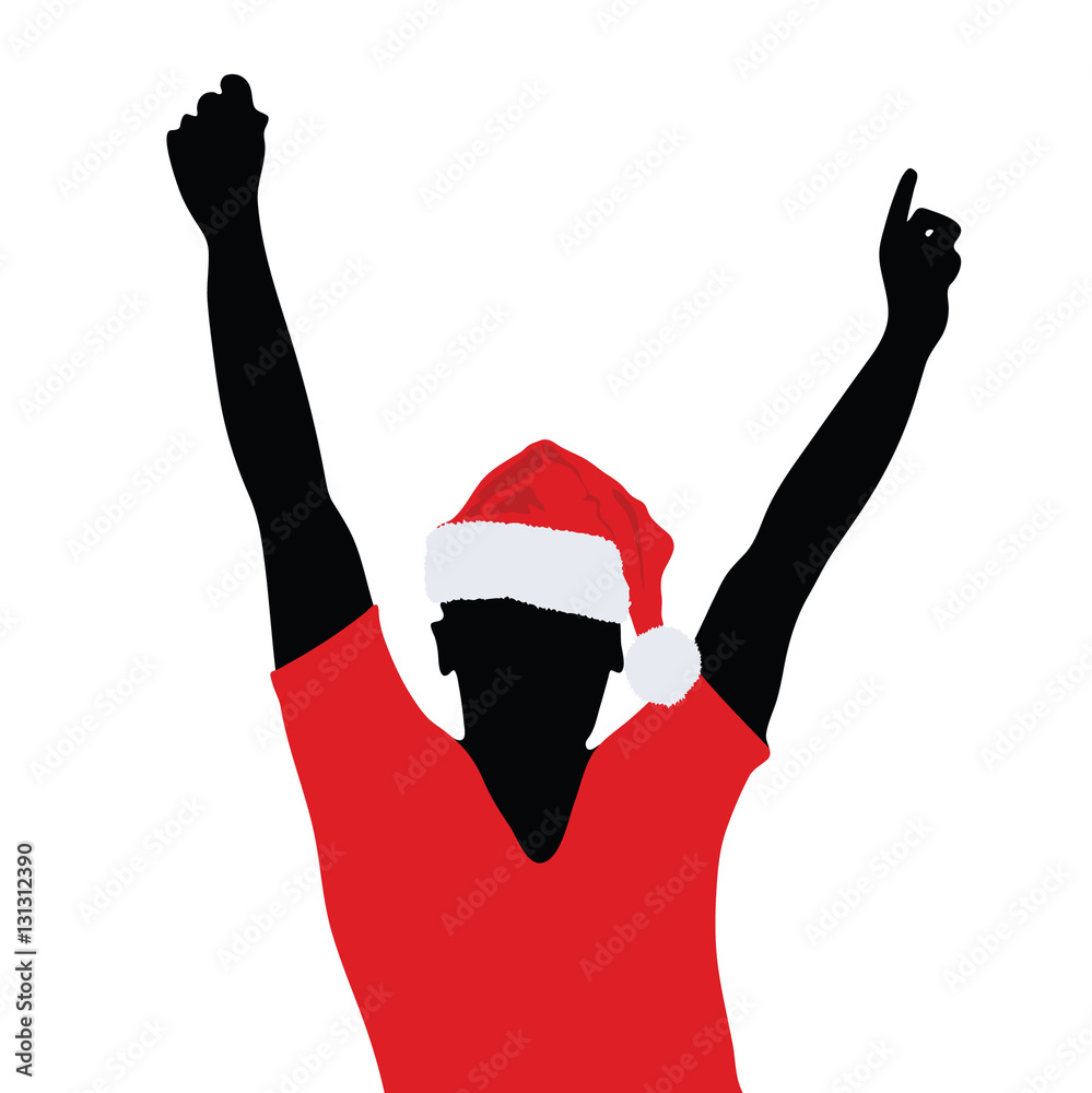 man silhouette happy with new year hat illustration man silhouette happy with new year hat illustration