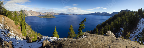 Crater Lake daytime panorama. Oregon