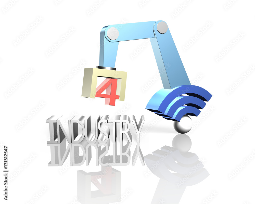 Industry 4.0 concept, 3D illustration Industry 4.0 concept, 3D illustration