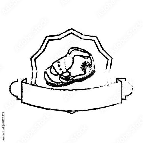shoe baby shower related icon image vector illustration design 