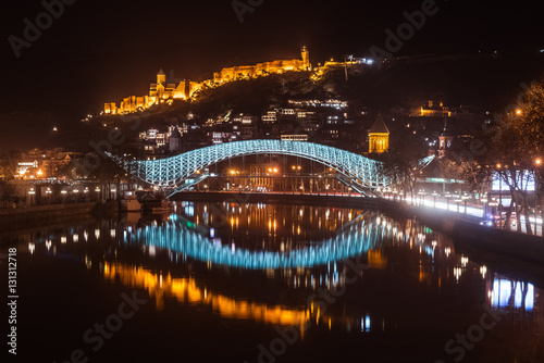 Peace Bridge in Night Tbilisi^ Capital of Georgia © Michael Cola