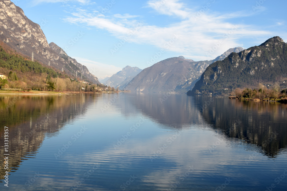 A view of Lake Idro in the mountains of the Valle Sabbia - Bresc A view of Lake Idro in the mountains of the Valle Sabbia - Bresc