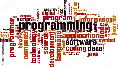 Programming word cloud concept. Vector illustration