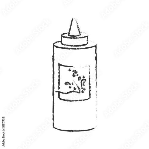 sauce bottle fast food related icon image vector illustration design 