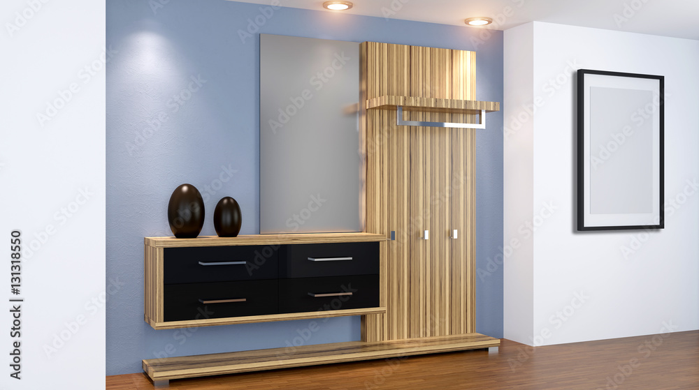custom made wallpaper toronto digitalModern interior of a small apartment. hallway. 3D rendering