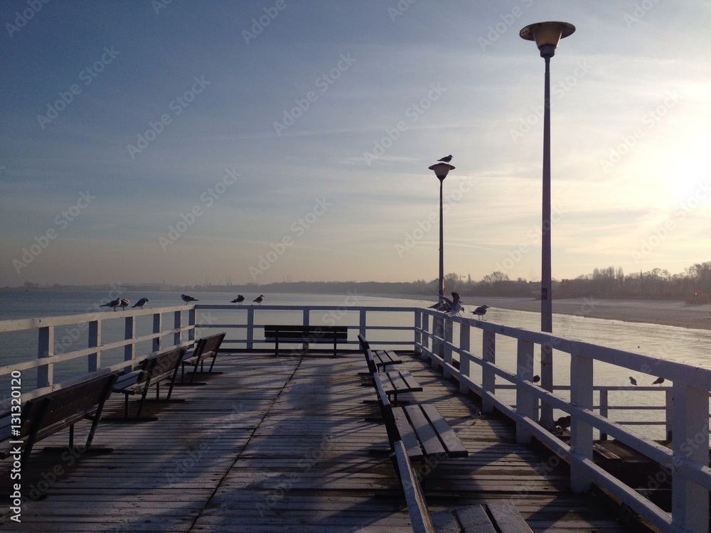 winter morning on a pier