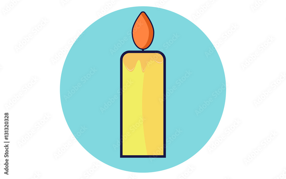 Christmas candle flat vector icon Christmas candle flat vector icon