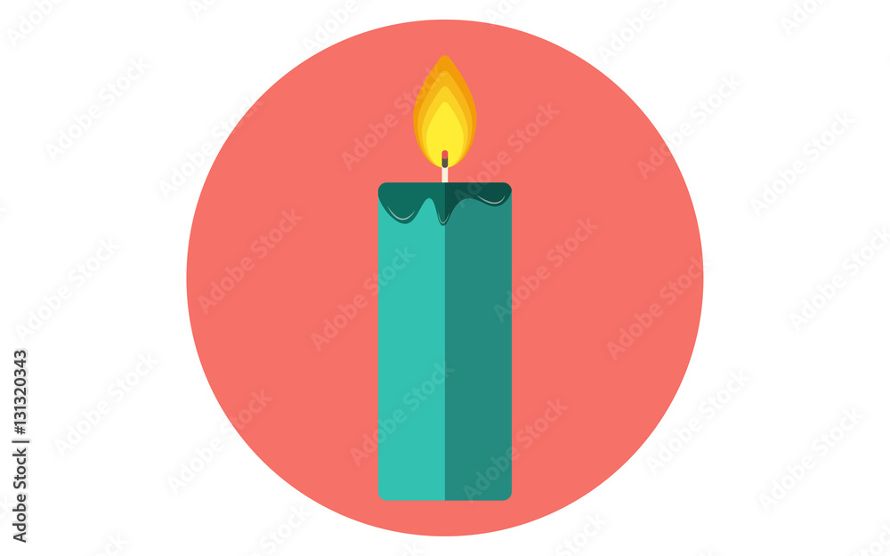 Christmas candle flat vector icon Christmas candle flat vector icon