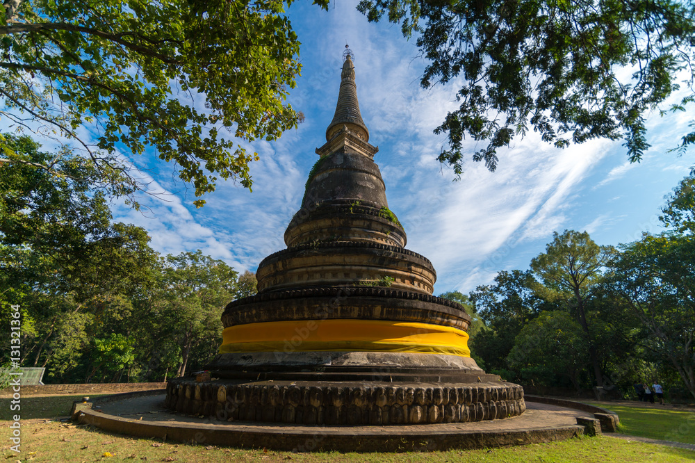 historic pagoda chedi Wat Umong is a 700 year old Buddhist temple in Chiang Mai Thailand. historic pagoda chedi Wat Umong is a 700 year old Buddhist temple in Chiang Mai Thailand.