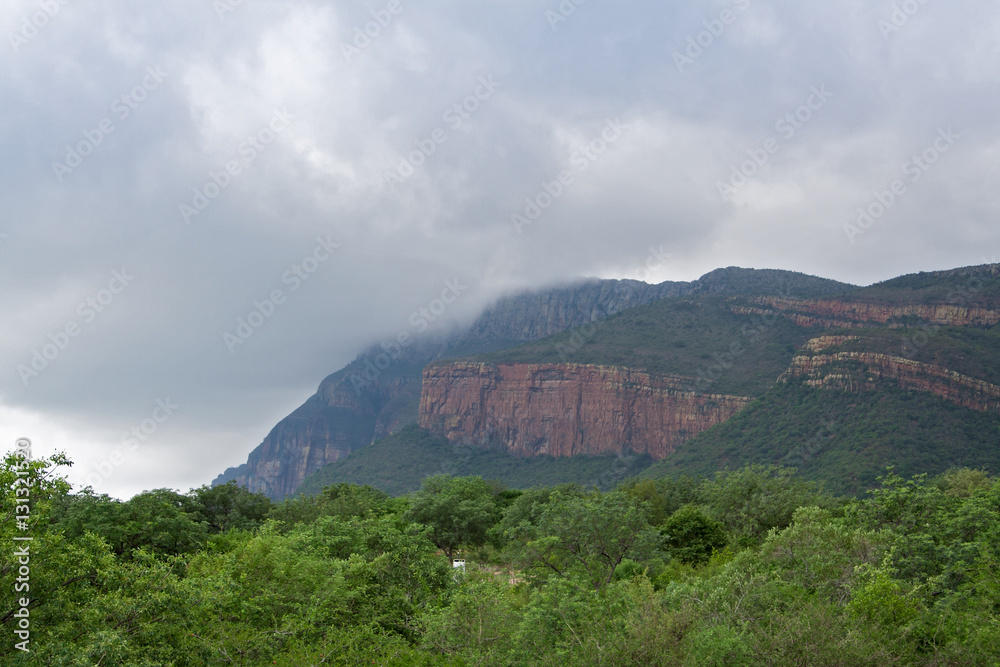 Rain clouds over the masif of the waterberg in South Africa