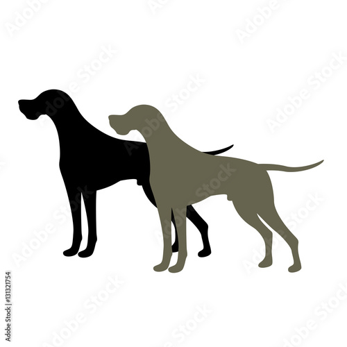 pointer Dog Vector illustration style Flat