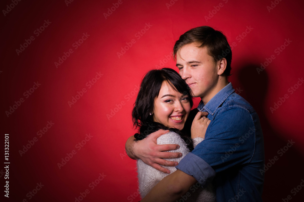 Cute sexy funny young couple in the studio Cute sexy funny young couple in the studio