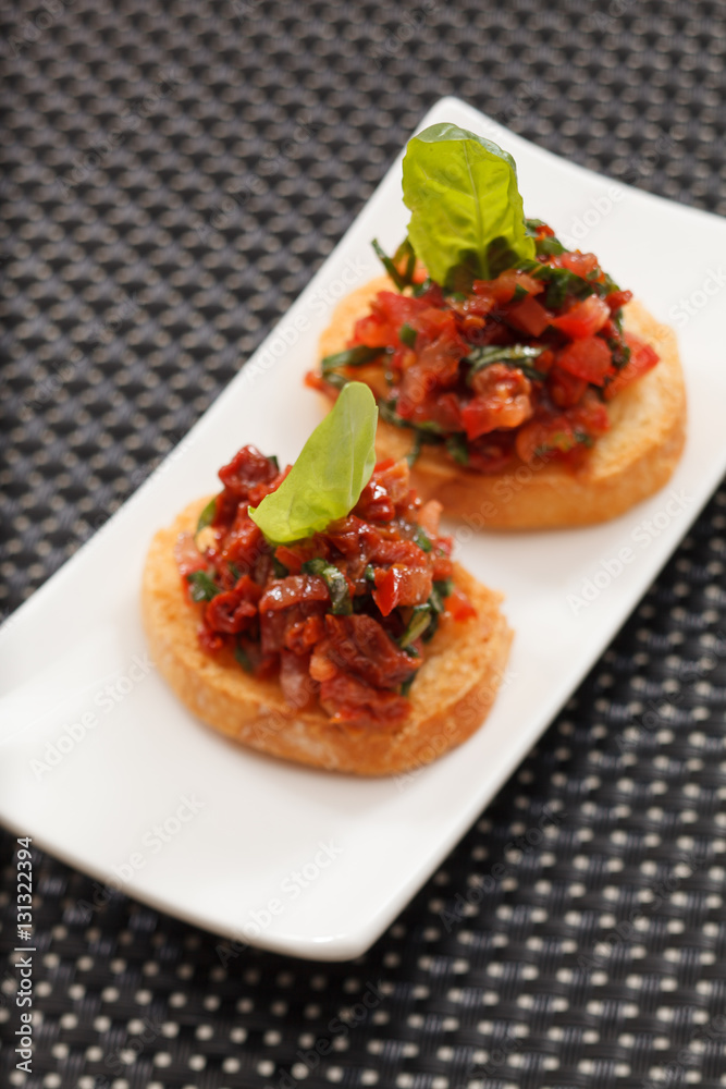 bruschettas with chopped tomato and basil bruschettas with chopped tomato and basil