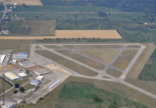 aerial view of the municipal airport in brantford, Ontario Canada