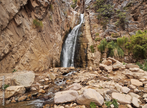 Argentina, Jujuy Province, Tilcara, View of the waterfall near the Garganta del Diablo. photo