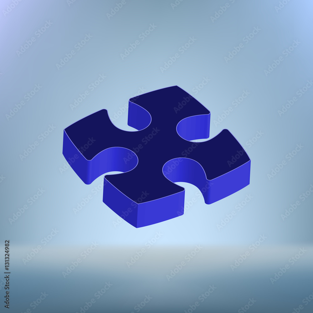 Part of 3 dimension puzzles icon Stock Vector | Adobe Stock