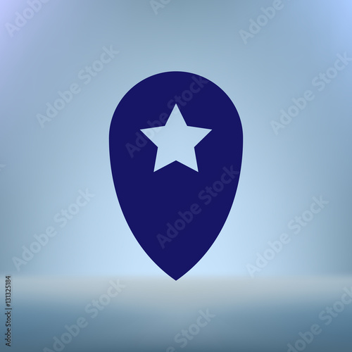 Star favorite pin map icon