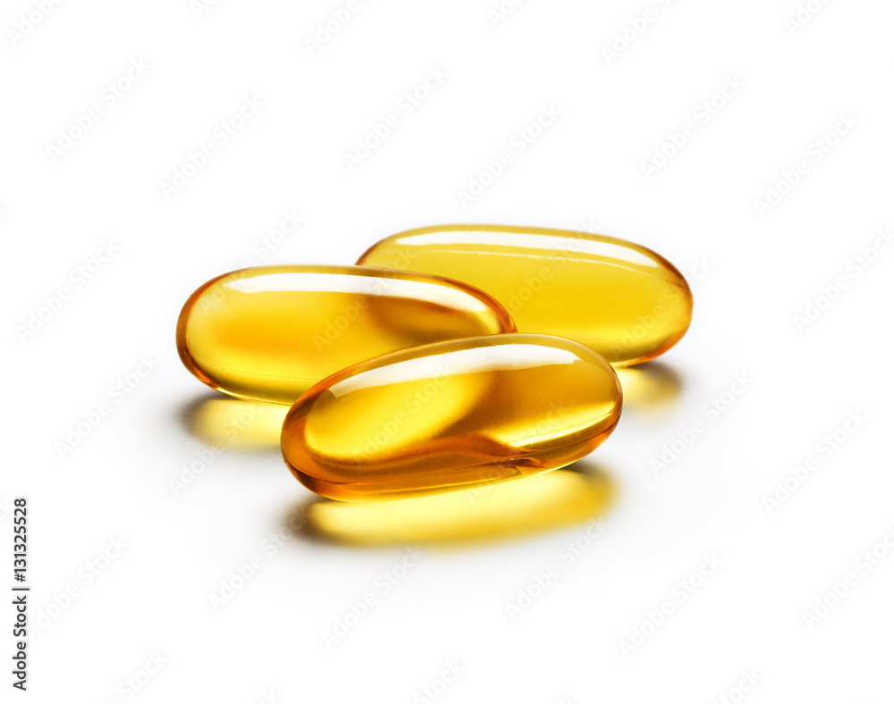 Omega 3 capsule isolated on white background. Close up, high resolution product. Omega 3 capsule isolated on white background. Close up, high resolution product.