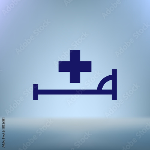 Vector icon with bed and cross