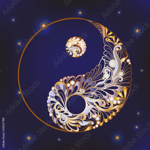 Symbol of yin and yang. This illustration can be used as a print