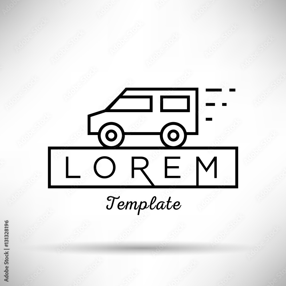 4WD Car Minimal Sign Vector Design