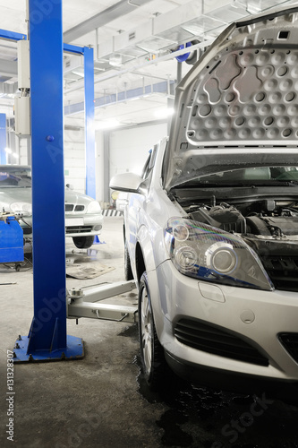 Car in a car repair station photo