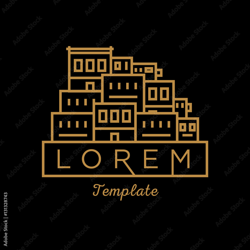 Fototapeta premium Suburb Minimal Sign Vector Design
