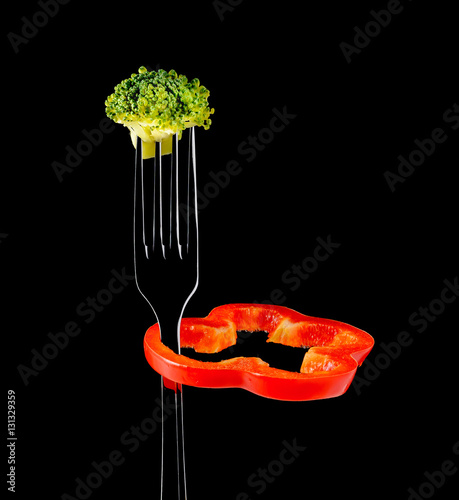 Concept diet and weight loss isolated on black