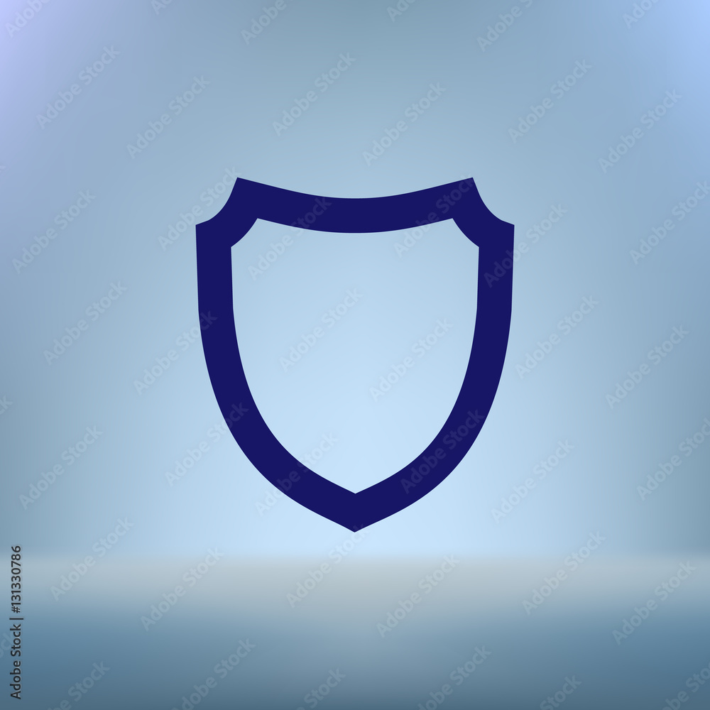 Flat paper cut style icon of a shield Flat paper cut style icon of a shield