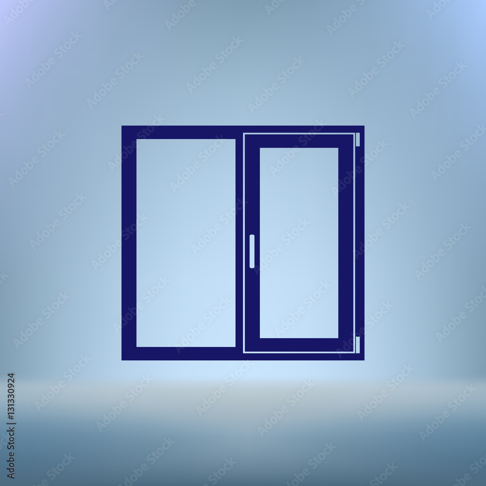 Flat paper cut style icon of modern window Flat paper cut style icon of modern window