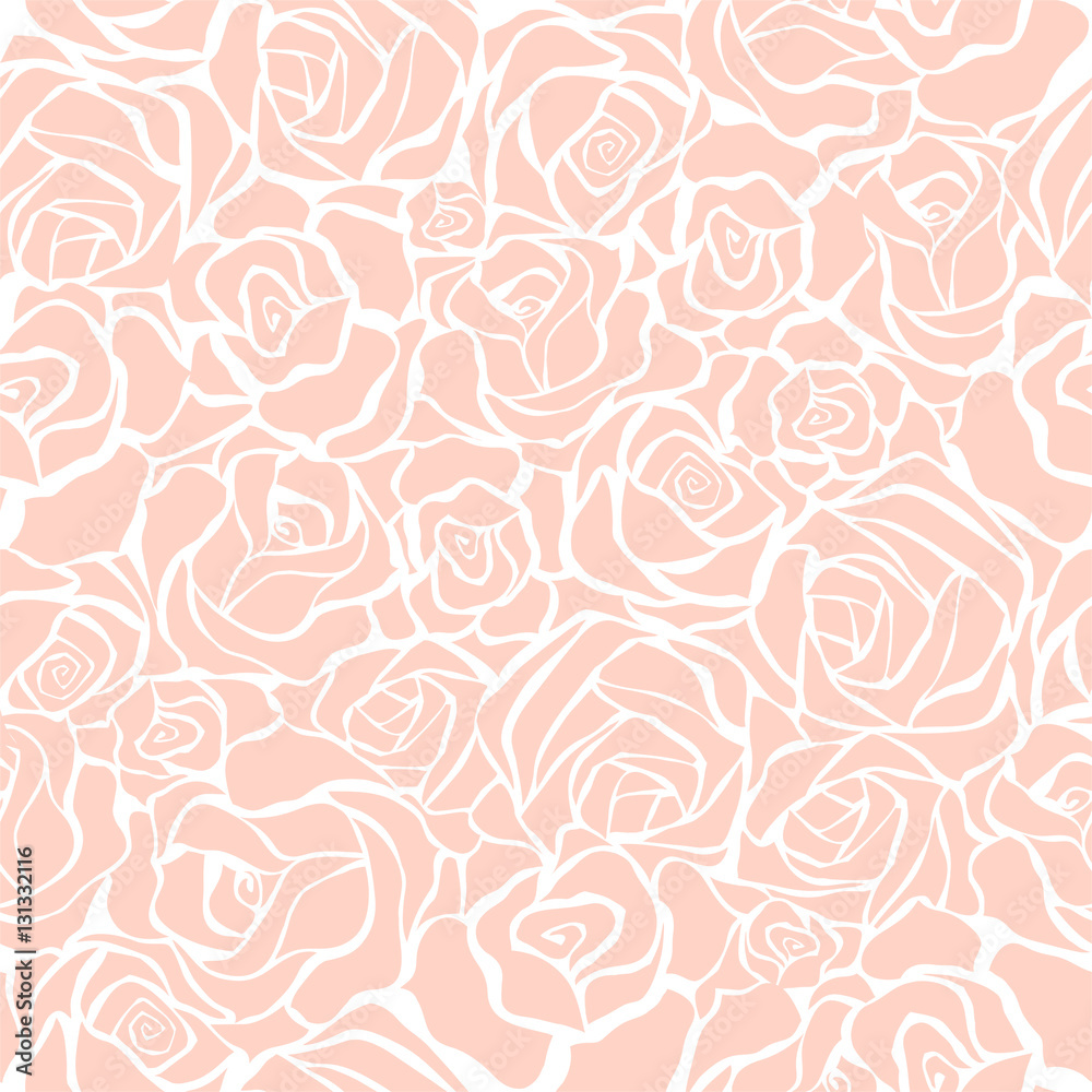 Seamless retro background with pink roses Seamless retro background with pink roses