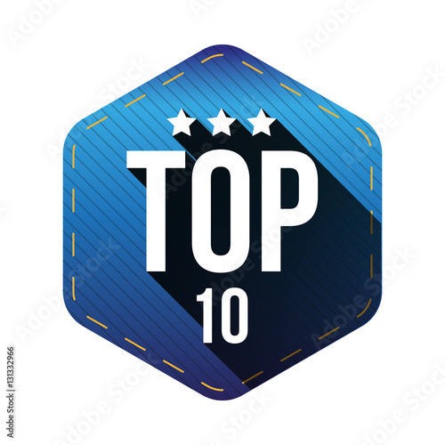 Top 10 -  Ten vector hexagon patch