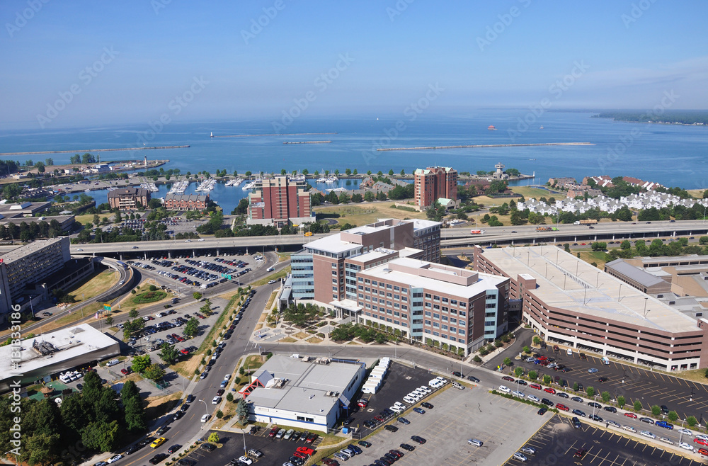 Φωτογραφία Lake Erie and Buffalo, viewed from Buffalo City Hall, New York, USA