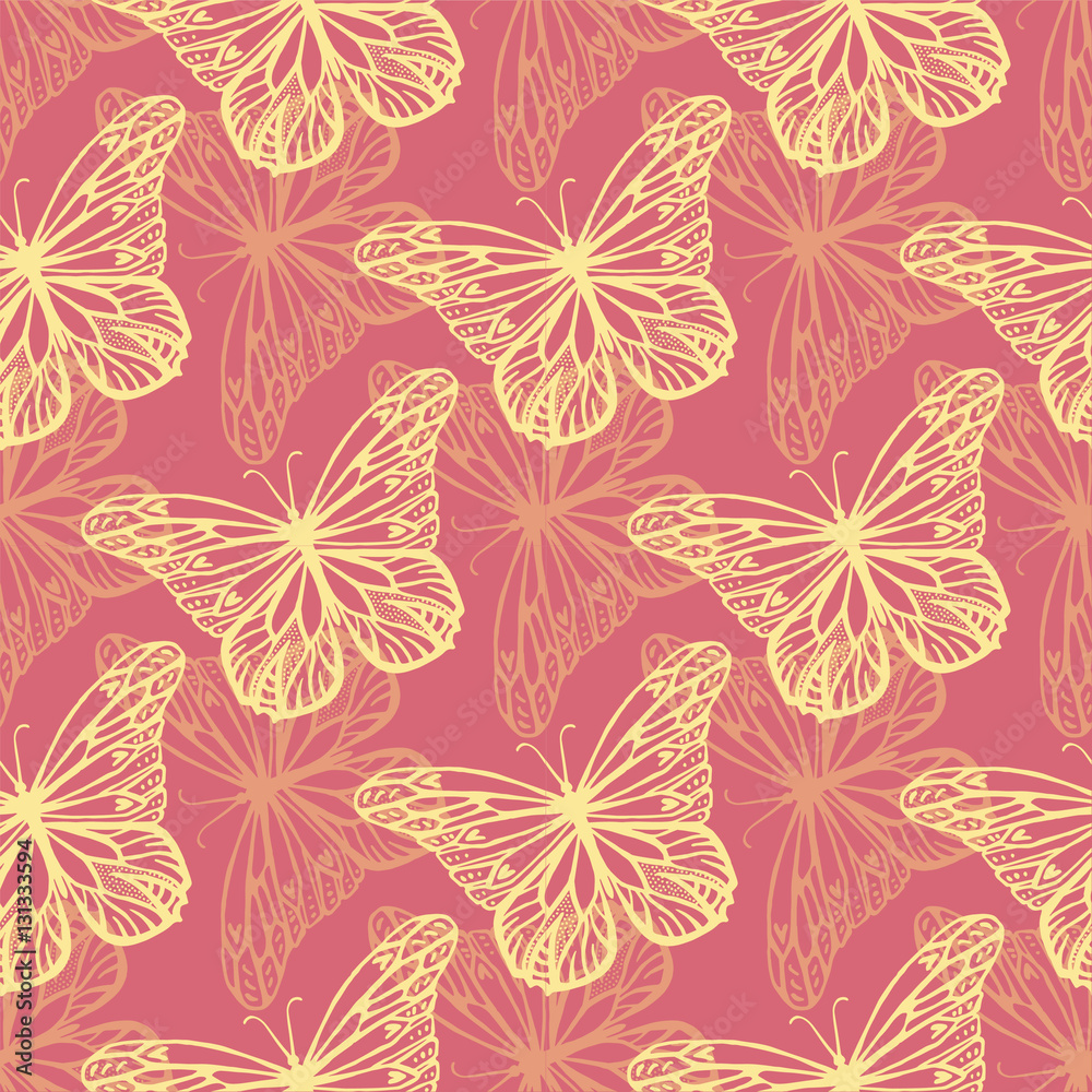 Seamless background with butterflyes
