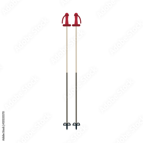 Ski poles icon. Winter sport hobby recreation equipment and activity theme. Isolated design. Vector illustration