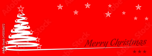 Christmas Tree, red stars, choinka