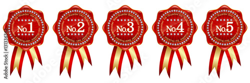 メダル　数字　赤　アイコン