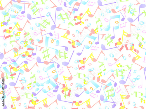 音符　楽譜　カラフル　背景