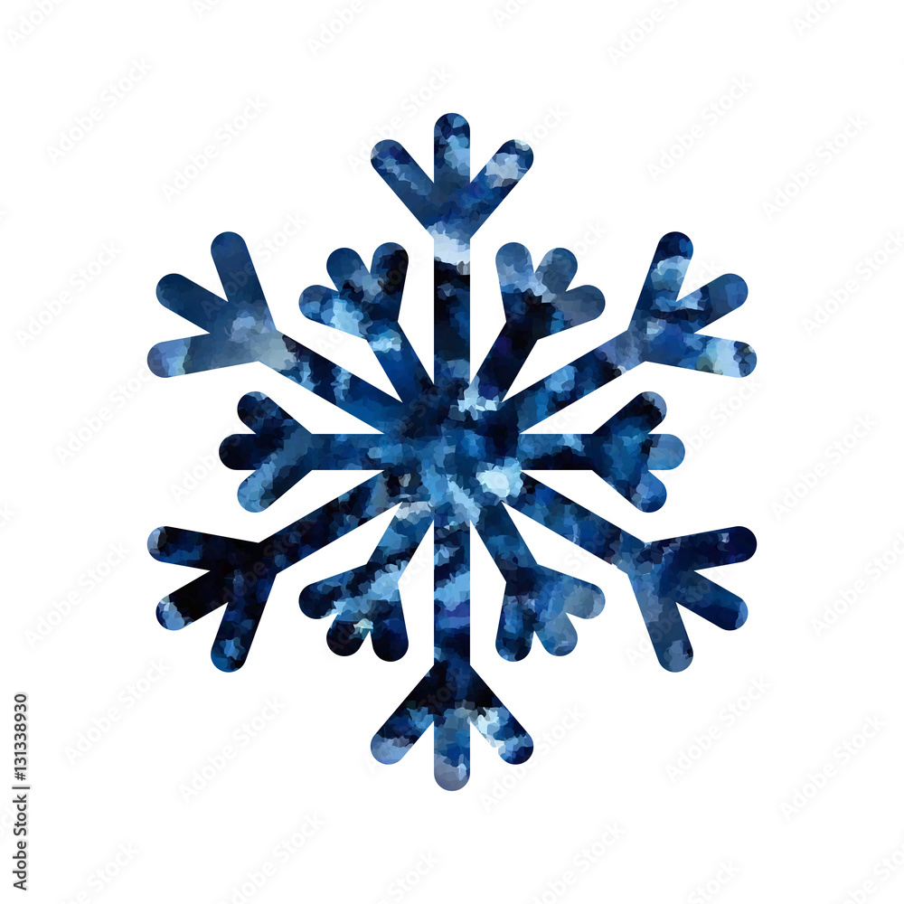 Snowflake mosaic icon. Blue silhouette snow flake sign isolated white background. Flat design. Symbol winter, frozen, Christmas, New Year holiday. Graphic element decoration. Vector illustration Snowflake mosaic icon. Blue silhouette snow flake sign isolated white background. Flat design. Symbol winter, frozen, Christmas, New Year holiday. Graphic element decoration. Vector illustration