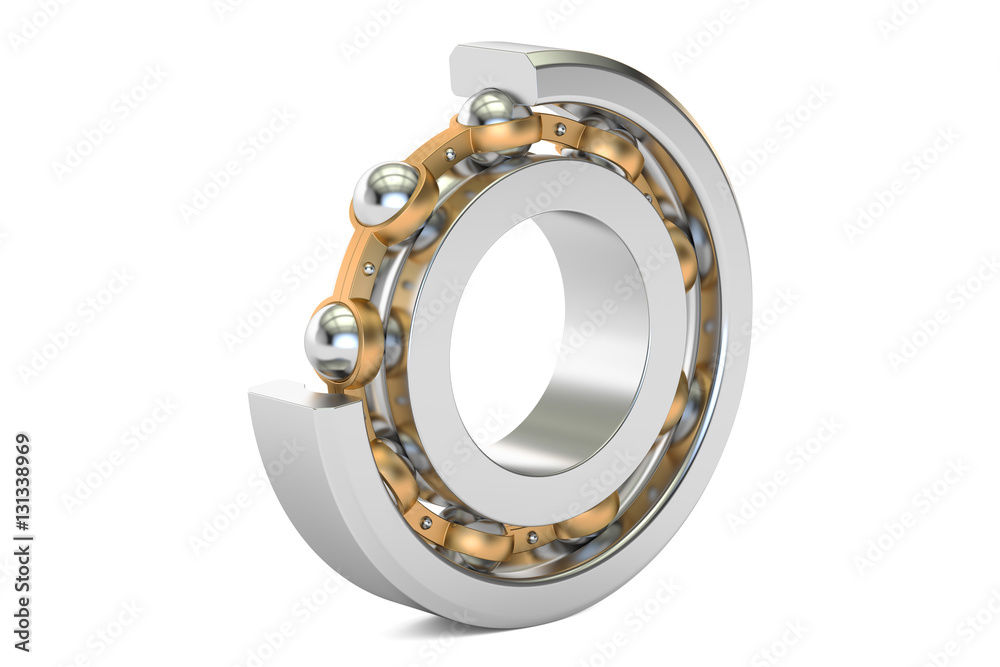 Ball bearing, cutaway. 3D rendering Ball bearing, cutaway. 3D rendering