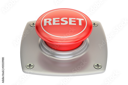 Obraz na płótnie reset red button, 3D rendering