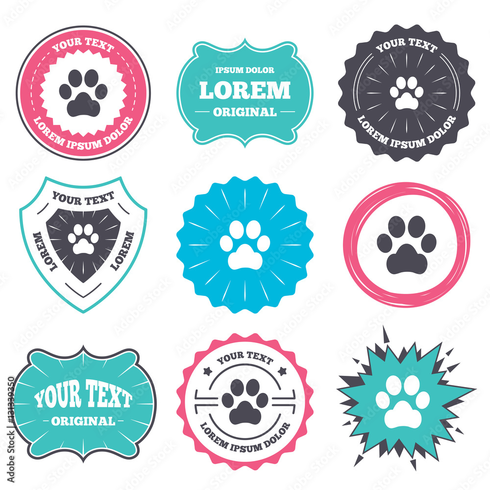 Vetor de Dog paw sign icon. Pets symbol. do Stock | Adobe Stock