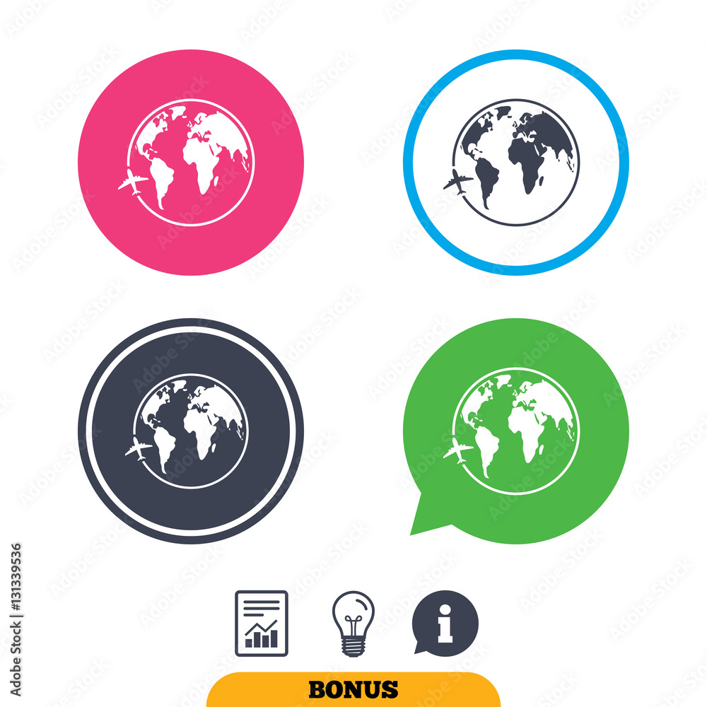 Airplane sign icon. Travel trip symbol.