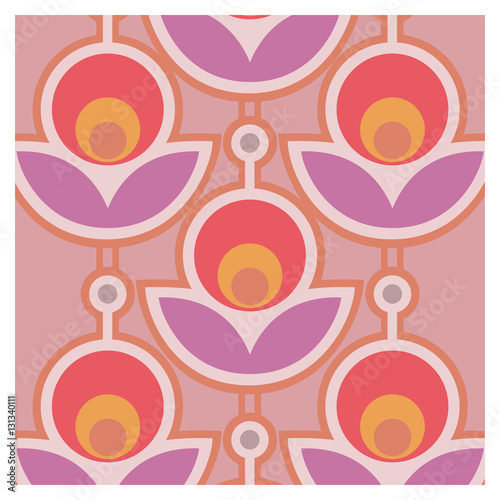 Vector background of seventies colorful wallpaper