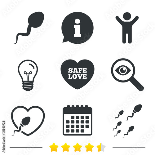 Sperm icons. Fertilization or insemination signs.